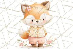 Baby Forest Animals Clipart PNG, Cute Spring Woodland Animal Product Image 5