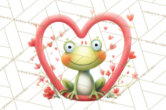 Valentine Frog Clipart PNG, Cute Valentine Frogs, Kids Product Image 5