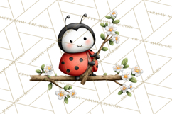 Happy Bug Friends Clipart, Ladybugs, Bees, Butterflies Png Product Image 5
