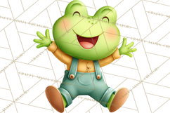 Cute Frog Couple Clipart, Baby Frogs Romantic Png Product Image 2