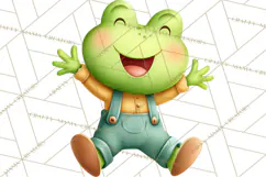 Cute Frog Couple Clipart, Baby Frogs Romantic Png Product Image 2
