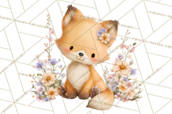 Baby Forest Animals Clipart PNG, Cute Spring Woodland Animal Product Image 3