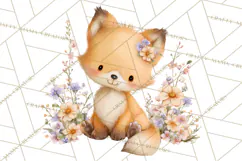 Baby Forest Animals Clipart PNG, Cute Spring Woodland Animal Product Image 3