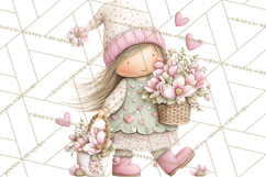 Valentine Gnome Clipart PNG, Gnome Girl Valentine Clip Art Product Image 3