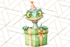 Dinosaur Birthday Clipart PNG, Watercolor Dino Birthday Product Image 3
