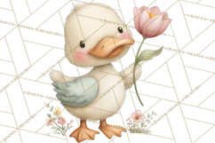 Spring Garden Animals Clipart, Cute Pastel Bunny Chick Lamb Product Image 3