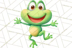 Cute Frog Couple Clipart, Baby Frogs Romantic Png Product Image 3