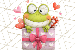 Valentine Frog Clipart PNG, Cute Valentine Frogs, Kids Product Image 4