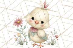 Spring Garden Animals Clipart, Cute Pastel Bunny Chick Lamb Product Image 4
