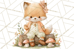 Baby Forest Animals Clipart PNG, Cute Spring Woodland Animal Product Image 4