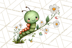 Happy Bug Friends Clipart, Ladybugs, Bees, Butterflies Png Product Image 4