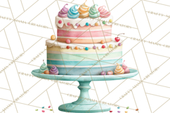 Dinosaur Birthday Clipart PNG, Watercolor Dino Birthday Product Image 5