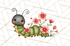 Happy Bug Friends Clipart, Ladybugs, Bees, Butterflies Png Product Image 5