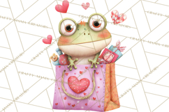 Valentine Frog Clipart PNG, Cute Valentine Frogs, Kids Product Image 5