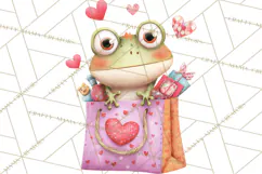 Valentine Frog Clipart PNG, Cute Valentine Frogs, Kids Product Image 5