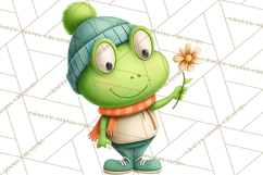 Cute Frog Couple Clipart, Baby Frogs Romantic Png Product Image 5