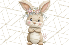 Spring Garden Animals Clipart, Cute Pastel Bunny Chick Lamb Product Image 5