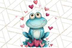 Valentine Frog Clipart PNG, Cute Valentine Frogs, Kids Product Image 2