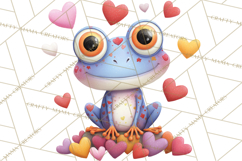 Valentine Frog Clipart PNG, Cute Valentine Frogs, Kids Product Image 3
