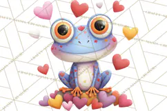 Valentine Frog Clipart PNG, Cute Valentine Frogs, Kids Product Image 3