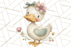 Spring Garden Animals Clipart, Cute Pastel Bunny Chick Lamb Product Image 3