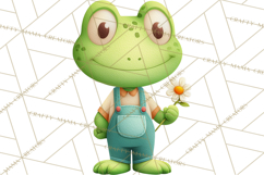 Cute Frog Couple Clipart, Baby Frogs Romantic Png Product Image 3