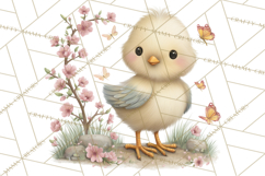 Spring Garden Animals Clipart, Cute Pastel Bunny Chick Lamb Product Image 4