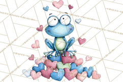 Valentine Frog Clipart PNG, Cute Valentine Frogs, Kids Product Image 4