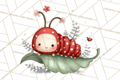 Happy Bug Friends Clipart, Ladybugs, Bees, Butterflies Png Product Image 4