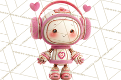 Valentine Robot Clipart PNG, Cute Valentine Robots, Kids Product Image 4
