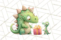 Dinosaur Birthday Clipart PNG, Watercolor Dino Birthday Product Image 4