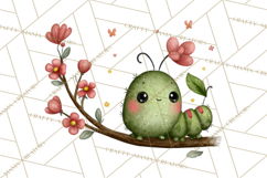 Happy Bug Friends Clipart, Ladybugs, Bees, Butterflies Png Product Image 5