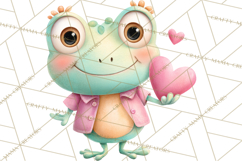 Valentine Frog Clipart PNG, Cute Valentine Frogs, Kids Product Image 5