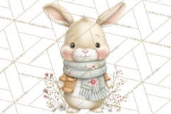Spring Garden Animals Clipart, Cute Pastel Bunny Chick Lamb Product Image 5