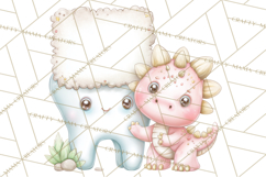 Dinosaur Dentist Clipart Cute Pediatric Dental PNG Product Image 2