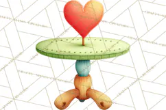 Cute Frog Couple Clipart, Baby Frogs Romantic Png Product Image 2