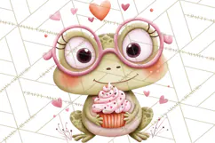 Valentine Frog Clipart PNG, Cute Valentine Frogs, Kids Product Image 2