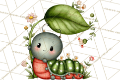 Happy Bug Friends Clipart, Ladybugs, Bees, Butterflies Png Product Image 2