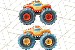 Monster Truck Birthday Party Clipart, Racing Celebration Png Product Image 4