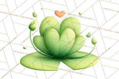 Cute Frog Couple Clipart, Baby Frogs Romantic Png Product Image 3