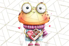 Valentine Frog Clipart PNG, Cute Valentine Frogs, Kids Product Image 4