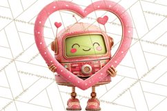 Valentine Robot Clipart PNG, Cute Valentine Robots, Kids Product Image 4