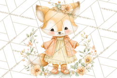 Baby Forest Animals Clipart PNG, Cute Spring Woodland Animal Product Image 5