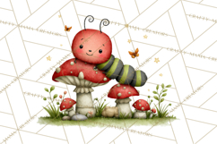 Happy Bug Friends Clipart, Ladybugs, Bees, Butterflies Png Product Image 5