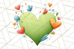 Cute Frog Couple Clipart, Baby Frogs Romantic Png Product Image 2
