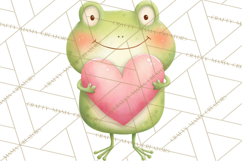 Valentine Frog Clipart PNG, Cute Valentine Frogs, Kids Product Image 2
