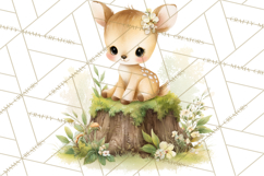 Baby Forest Animals Clipart PNG, Cute Spring Woodland Animal Product Image 3