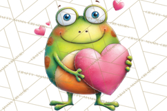 Valentine Frog Clipart PNG, Cute Valentine Frogs, Kids Product Image 3