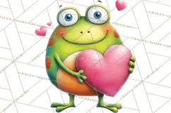Valentine Frog Clipart PNG, Cute Valentine Frogs, Kids Product Image 3