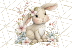 Spring Garden Animals Clipart, Cute Pastel Bunny Chick Lamb Product Image 3